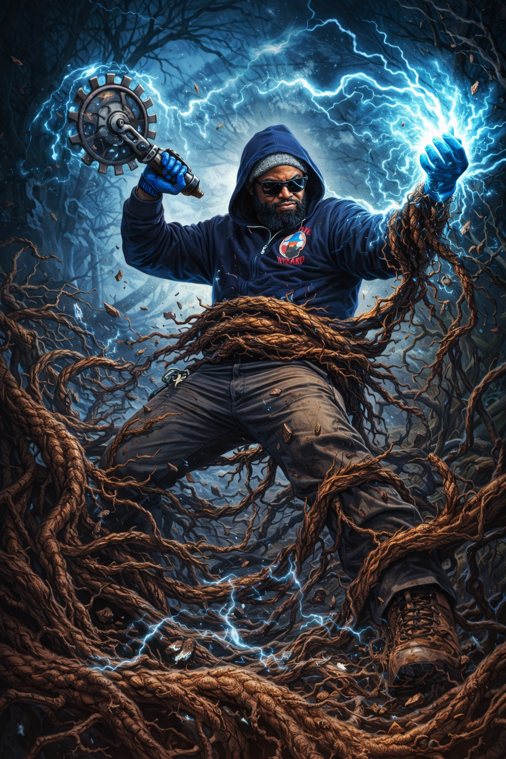 Rob, owner of Drain Wizard, going head-to-head with a monster root intrusion — this is what we live for.
